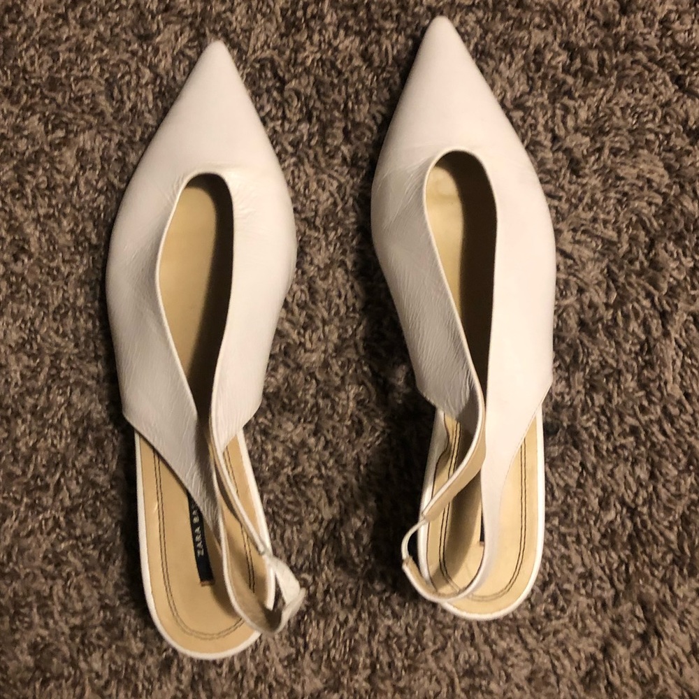 Zara white heels